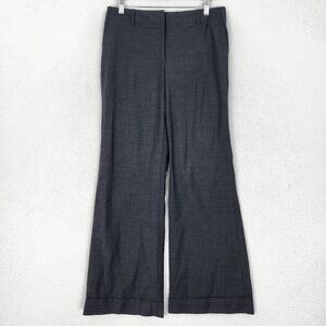 Ann Taylor Pants Womens 6 Petite Gray Wool Blend Wide Leg Mid Rise Work Office